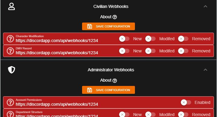 Discord Webhooks - Sonoran CAD